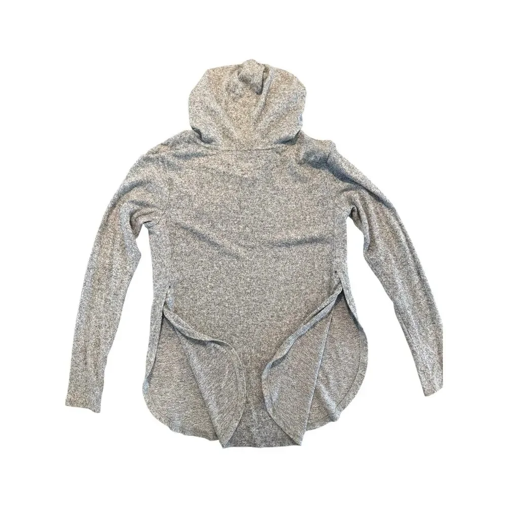 Aerie Just Add Leggings Gray Hoodie Women’s Small Soft Knit Sweater Long Sleeve - Picture 4 of 7